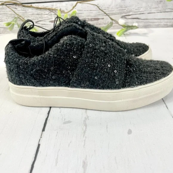 Dolce Vita Black Sparkly Low Top Sneakers - Picture 6 of 11